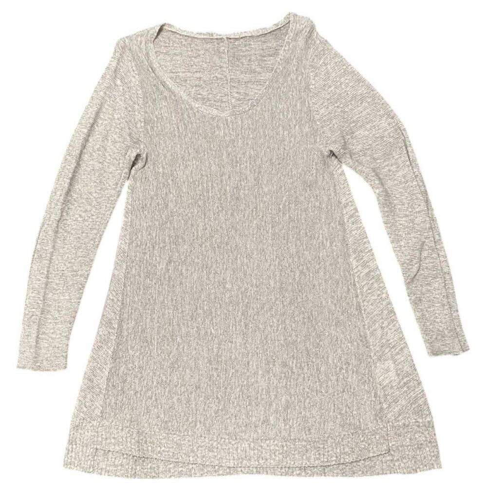 Eileen Fisher Long Sleeve Tunic Top Heathered Gray Relaxed Fit
